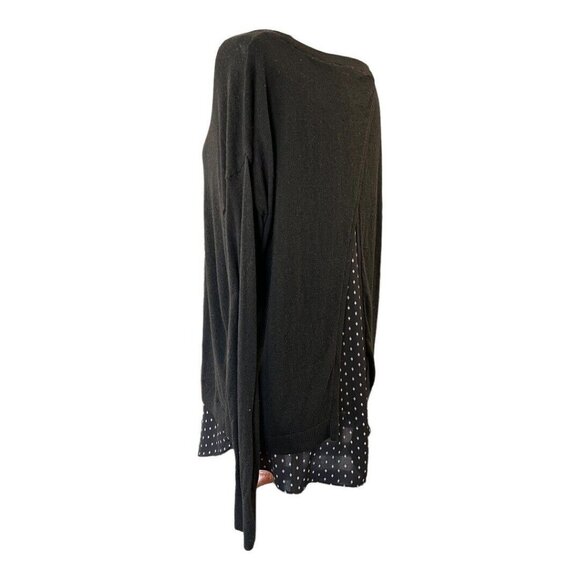 Ann Taylor LOFT Mixed Media Sweater~Size M~Black White Diamond Split Back L5 23 - Picture 8 of 11